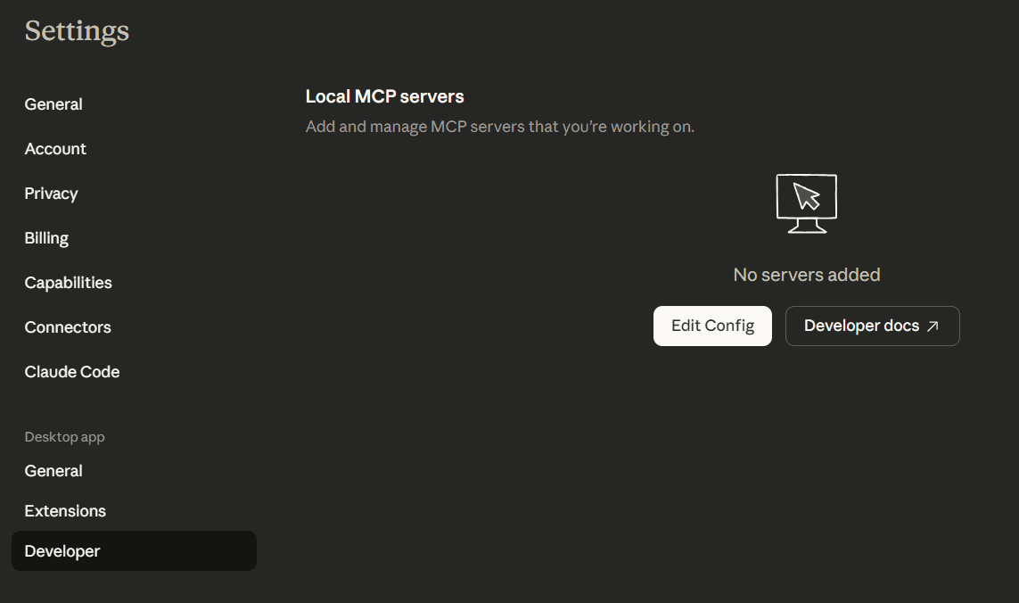 Claude Desktop Settings